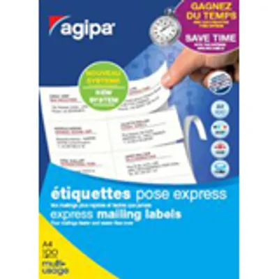 Produktbild von Etikety univerzálne 70x42,4mm Express Agipa A4 100 hárkov