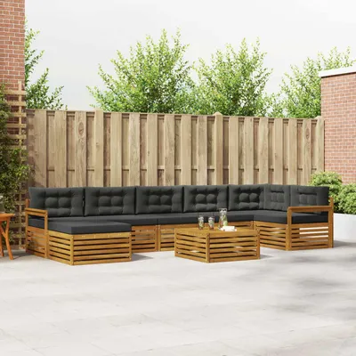 Produktbild von "Neues Produkt" Sofagarnituren - CLORIS - Terrassen-Sofa - 8 pcs - Natur und Anthrazit Massivholz Akazie - Modern Gartensofas V1485