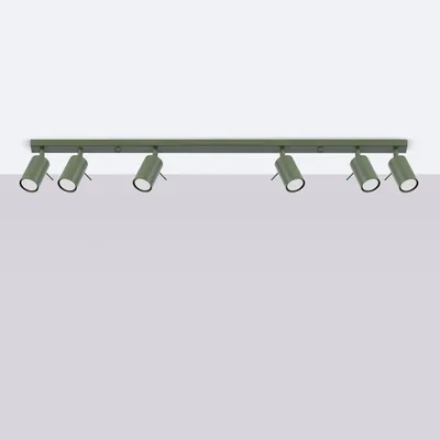 Zdjęcie produktu dla Spot RING zielony oliwkowy 6xGU10x10W metal wym:17x117x6cm IP20 Sollux Lighting