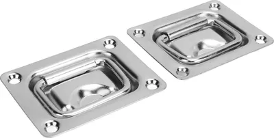 Produktbild von 76 x 57 mm, 2 Stück, bündiger Hebe-Zugringgriff, 304 Edelstahl, langlebige Halterung, versenkt