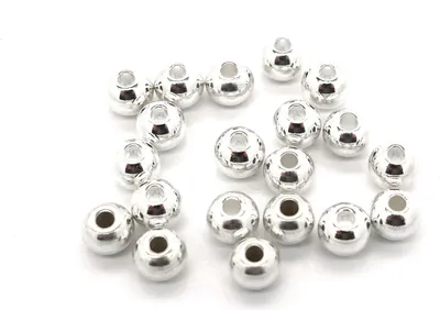 20 Stück Edelstahlperlen Perlen silber