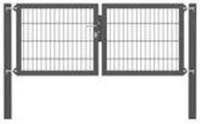 Immagine prodotto di Alberts 636999 Cancello doppio Flexo con accessori, antracite, larghezza 200 cm, altezza 80 cm