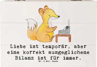 Produktbild von Mr. & Mrs. Panda Box Buchhalter Weisheit 22 x 15 cm - Weiß - Geschenk, Bilanz, Finanzen, schatztruhe, Berufspassion, Schatzkiste, personalisierte Geschenke, fotobox