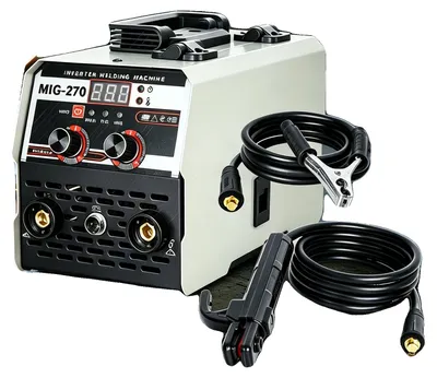 Productafbeelding van MIG-lasser, 20-250A instelbare stroom, 220V ingangsspanning, 60% inschakelduur, geschikt voor koolstofstaal, afmetingen 18 x 30 x 15 cm