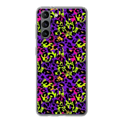 Produktbild von MuchoWow® Handyhülle Schutzhülle Hülle für Samsung Galaxy S21 Tiermuster - Regenbogen - Neon Silikon Softcase Handy Hülle - Softcase