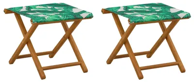 Produktbild von vidaXL Liegestuhl 2 pcs Massives Eukalyptus Holz Blattmuster