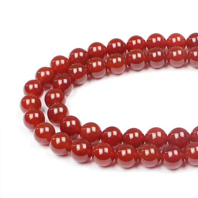 Immagine prodotto di Perline da infilare, 6 mm, cornalina rossa, pietre semipreziose, confezione da 60 pezzi