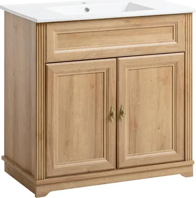 Produktbild von Waschtisch Waschbeckenunterschrank 80 cm Waschbecken Waschtisch Landhaus Stil