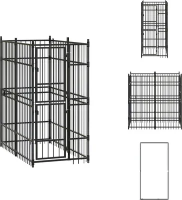 Produktbild von vidaXL Outdoor-Hundezwinger Stahl 1,84 m² -  Hundezwinger & -ausläufe