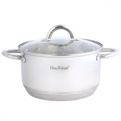 Produktbild von Topf 6L Edelstahl 24 cm Kochtopf Suppentopf Induktion Universaltopf Fleischtopf 6 Liter