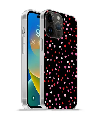 Produktbild von MuchoWow® Handyhülle Schutzhülle Hülle für Apple iPhone 14 Pro Max Eine Illustration mit Herzen auf einem schwarzen Hintergrund Silikon Softcase Handy Hülle - Hardcover