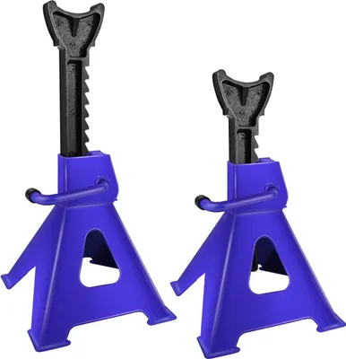 Immagine prodotto di Cavalletto per assali per impieghi gravosi - 2x3Ton - Cavalletto regolabile in acciaio per cric - strumento per auto - officina ed emergenza - 29-43cm