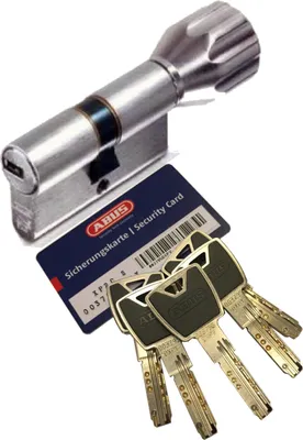 Produktbild von ABUS XP20S KXP20S Knaufzylinder Länge Z30/K30mm K=Knaufseite, mit Sicherungskarte und 5 Schlüssel mit Design-Clip, mit SKG** Bohrschutz