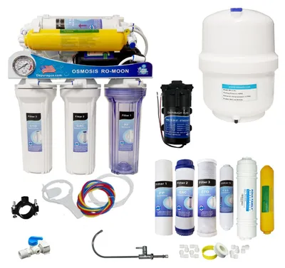 Umkehrosmose-Anlage 6-stufig, 75 GPD, 12 l Behälter