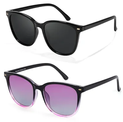 Produktbild von Solidchoice – Set aus 2 polarisierten Sonnenbrillen für Damen mit UV400-Schutz