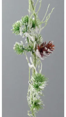 Produktbild von Künstliche Japanische Tannengirlande 180cm mit Zapfen. Mit Schnee, Eis