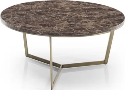 Produktbild von Casa Padrino Luxus Couchtisch Schwarz / Messing Ø 90 x H. 41 cm - Runder Wohnzimmertisch mit Kunstmarmor Tischplatte - Wohnzimmer Möbel - Hotel Möbel - Luxus Möbel