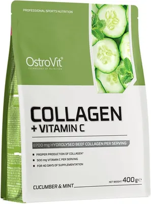 Produktbild von OstroVit Collagen + Vitamin C 400g Gurke-Minze