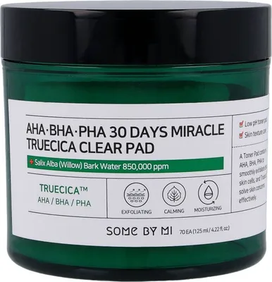 Immagine prodotto di SOME BY MI AHA BHA PHA 30 giorni Miracle Truecica Clear Pad 70 pezzi - Tamponi acidi