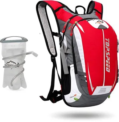 Produktbild von CarryQuest® - Hydratationsrucksack - 18L Nylon mit 2L Trinkblase Rot
