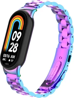 Produktbild von Strap-it Xiaomi Smart Band 8 Stahlarmband (Regenbogen)