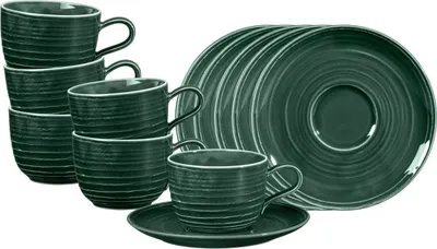 Produktbild von Seltmann Weiden Terra Kaffeetasse mit Untertasse 260 ml moosgrün 6er Set