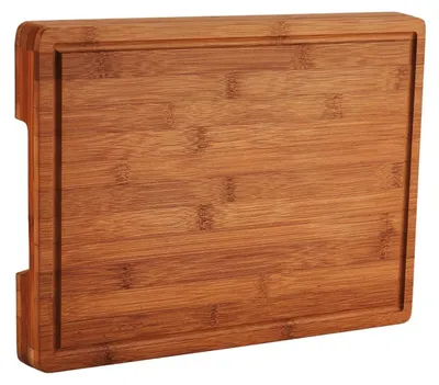Immagine prodotto di Tagliere - Bambù - Scanalatura per il succo - Manici - 28×40 cm - Per carne e verdure