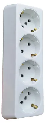 Productafbeelding van 4-voudige opbouw stopcontact, 16 A  250 V, wit