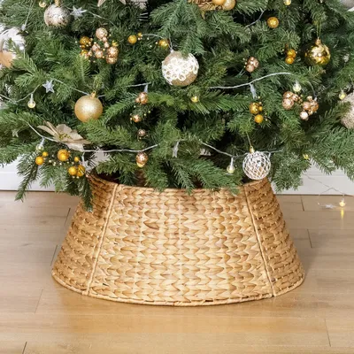 Weihnachtsbaumrock aus Wasserhyazinthe, Ø 57 cm, geflochten