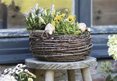 Produktbild von Pflanzkorb "Birkenreisig" groß Ø 30 cm, Pflanzschale, Blumentopf, Pflanztopf, Pflanzgefäß