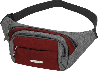 Produktbild von Betz Bauchtasche LINDAU 2-farbig Hüfttasche Bikertasche Reisen Wandern Farbe: grau/rot