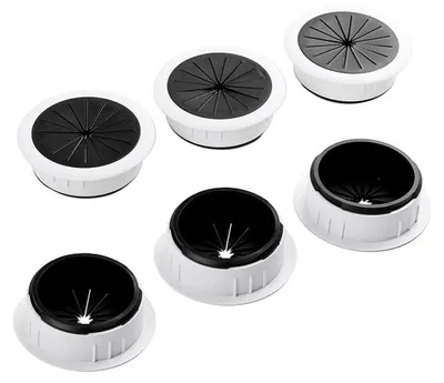 Produktbild von Set mit 6 Kabeldurchführungen für Schreibtische – 60 mm, zur Kabelorganisation