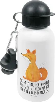 Produktbild von Mr. & Mrs. Panda Trinkflasche Einhorn Wunsch - Weiß - Geschenk, Einhörner, Kindergarten, Füchse, Kinder, Wasserflasche, Unicorns, Unicorn, Kita, Fuchshörnchen, Fuchs