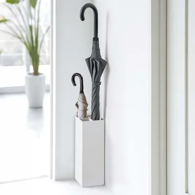 Produktbild von Yamazaki Schirmständer Regenschirmständer weiß Metall klein modern platzsparend 11x30x11cm "SMART"