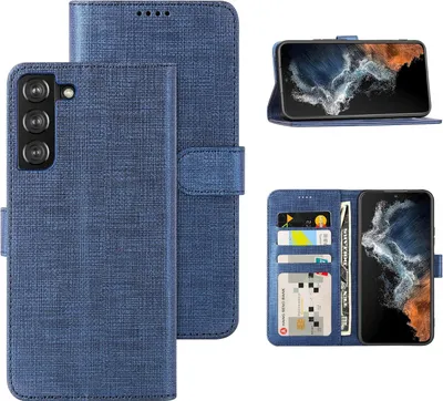 Produktbild von Hülle für Samsung Galaxy S22+, Blau, Marineblau, geschlossen, mit Klappe, Schutz