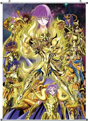 Obrázok produktu pre Svitkový obraz Saint Seiya / Kakemono z látky | Plagát 60x90cm | Motív: Golden Saints