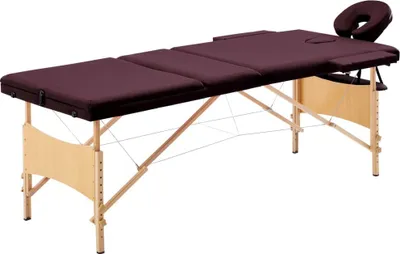 Image de Table de massage pliable 3 zones Violet vin