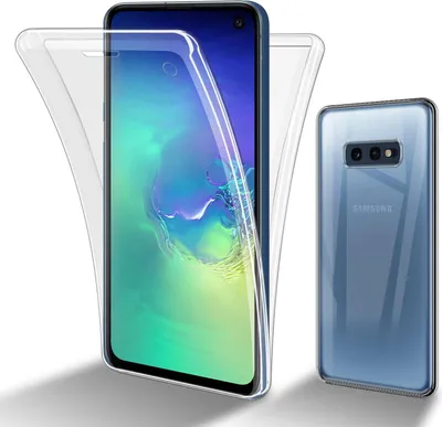 Produktbild von Cadorabo Hülle für Samsung Galaxy S10e in TRANSPARENT 360° Full Body Schutzhülle Front und Rückenschutz, Rundumschutz mit Displayschutz Back Case Cover Etui Handy Hülle TPU