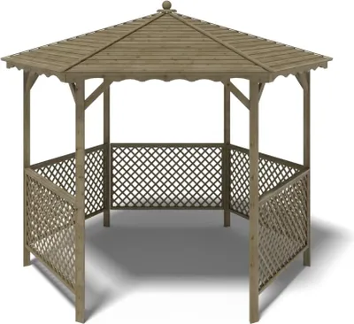Immagine prodotto di Gazebo da giardino tettoia parasole 3.38x2.79 m – Impregnato