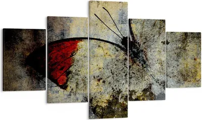Produktbild von Bild auf Leinwand - Leinwandbild - Schmetterling Abstraktion - 125x70cm - Wand Bild - Wanddeko - Leinwanddruck - Bilder - Kunstdruck - Wanddekoration - Leinwand bilder - Wandkunst - EA125x70-3678