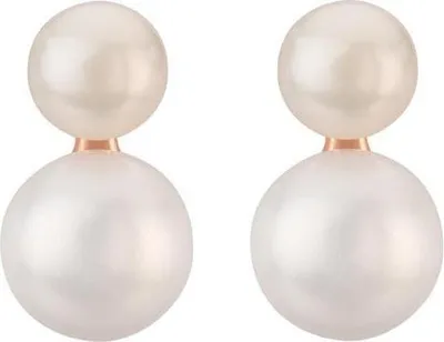 Produktbild von Unique Perlenohrstecker für Damen aus 925er Silber, rosé
