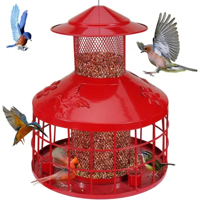 Produktbild von Eichhörnchenresistentes Vogelhaus mit Wassernäpfen