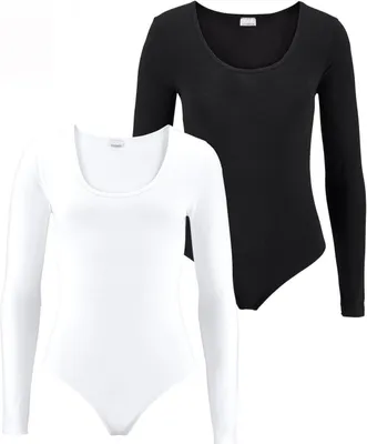 Produktbild von VIVANCE Langarmbody schwarz, weiß Größe 40/42