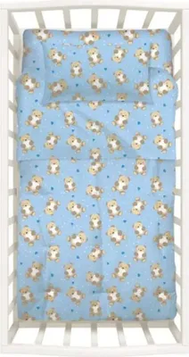 Produktbild von Caleffi Babybettdecke mit Nestchen, blaue Teddybären
