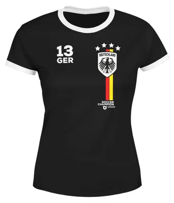 Produktbild von Moonworks® Damen Fan-Shirt Fußball Retro Deutschland Germany Weltmeisterschaft Fan-Trikot Style 2026 WM