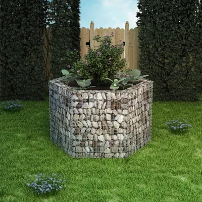 Obrázek produktu pro Maison Exclusive - Šestihranný gabionový vyvýšený záhon 160 x 140 x 100 cm