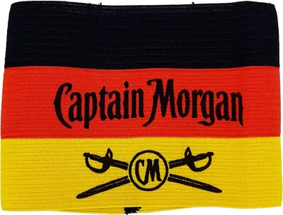 Produktbild von 2x Captain Morgan WM EM Fußball Kapitänsband Armband Schweißband in schwarz,rot,gold Nationalmannschaft