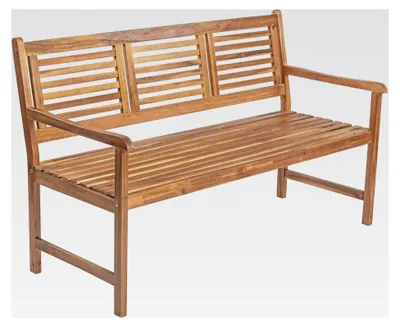 Produktbild von Gartenbank Cordoba, 150 cm, 3-Sitzer aus geöltem Akazienholz, pflegeleichtes Massivholz für Garten, Balkon, Terrasse oder Wintergarten