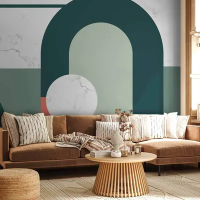 Produktbild von Selbstklebende Folie Fototapete - Geometric Pattern With Marble Motif 147x105 cm Abstrakt f-A-10164-a-a