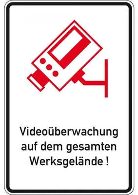 Produktbild von Dreifke® Schild I Hinweisschild Videoüberwachung auf dem Werksgelände, Alumin...